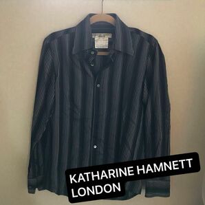 KATHARINE HAMNETT LONDON メンズ ストライプ シャツ