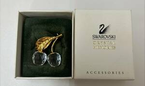 ☆2823 スワロフスキー サクランボ ブローチ アクセサリー 箱付き SWAROVSKI 中古 現状保管品☆