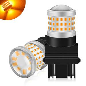 T25 3157 led ダブル アンバー ウィンカー ポジションランプ P27/7W キャンセラー内蔵 69連 DC12V 2個