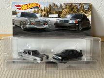 ホットウィール Hot Wheels プレミアム2台セット4種NISSAN SKYLINE HKS BNR32 BNR33 MERCEDES BENZ 280 SEL 190E SILVERADO SYCLONE_画像2