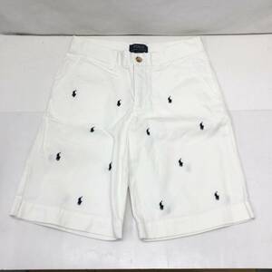 Polo Ralph Lauren Kids Половина брюк половина брюк Логотип Логотип Вышивка 150 White x Pattern Navy Short Bants Детские формы Ральф Лорен 24011901