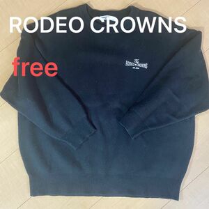 RODEO CROWNS ロデオ ロデオクラウンズ ニット セーター トップス ブラック バックロゴ