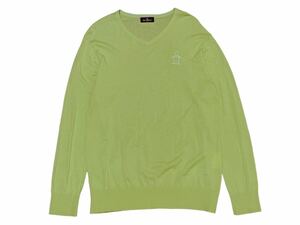 極美品 MUNSINGWEAR マンシングウェア トップス ニット セーター Vネック ゴルフ メンズ 綿 薄手 サイズL