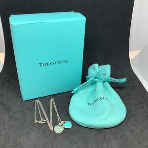 ＊【送料無料】TIFFANY&Co. ティファニー ネックレス リターントゥ ミニダブルハート AG 925 全長 約40.5cm 巾着 箱付き ブランド シルバー