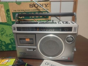 SONY ソニー CF-1980Ⅴ ラジカセ FM/SW/MW ラジオ カセットレコーダー 昭和レトロ カセットコーダー 3バンドラジオ ラジオ試聴確認 