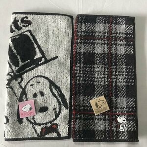 PEANUTS ピーナッツ・SNOOPY スヌーピー／タオルハンカチ２枚セット《新品》シルクハット・チェック柄