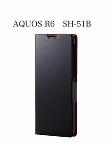 エレコム AQUOS R6 / SH-51Bレザーケース 手帳型 UltraSlim 薄型 磁石付き