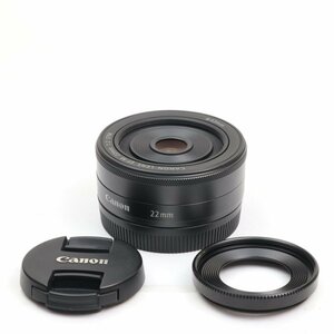 レンズ　キヤノン Canon 単焦点広角レンズ EF-M22mm F2 STM ミラーレス一眼対応 キヤノン EFマウント ブラック、黒色