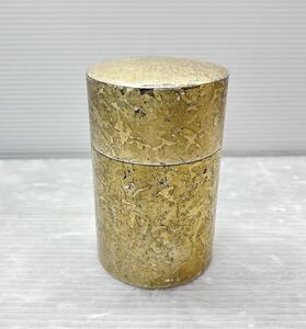 茶筒 《瑞正》銘入り 銅製 茶道具/茶入れ/茶器 高さ約12cm/直径7.5cm/重さ529g 中古品