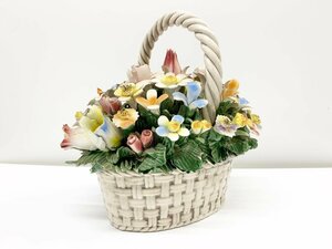 イタリア製 陶花 陶器 雑貨 インテリア 飾り 置物 オブジェ 花 フラワー クラシック アンティーク エレガント ディスプレイ