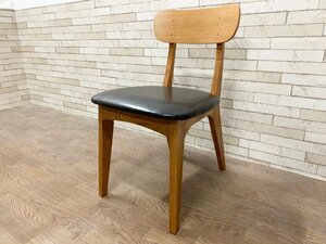 ウニコ unico フィックス FIX ダイニングチェア 食卓椅子 イス アッシュ材 PVCレザー ブラック 黒 北欧スタイル ナチュラル（C）(貝209)