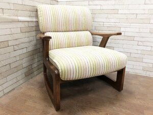 maruni マルニ木工 シングルソファ 1P 椅子 一人掛け チェア インテリア 家具 アームチェア 布地 木製（A)(貝239)