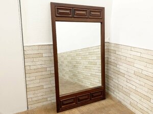 スペイン カスティリアン様式 ウォールミラー ヴィンテージ 家具 鏡 全身鏡 姿見 ミラー インテリア 木製 モダン 立て掛け 高さ143cm