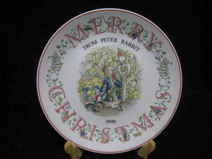 美品 ウェッジウッド 1990年 クリスマス プレート ピーターラビット