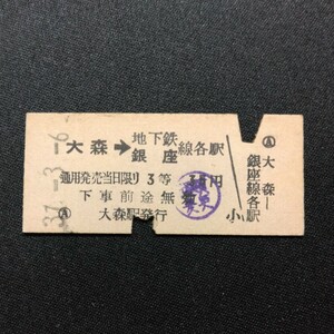 【9049】硬券 大森→地下鉄線各駅