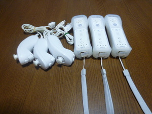 RSJN038【即日発送　送料無料　動作確認済】Wii リモコン ヌンチャク　3個セット ジャケット　ストラップ（クリーニング済)リモコンカバー