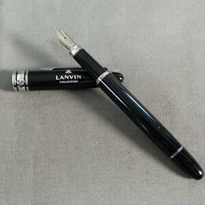 561/9　GJ60025　LANVIN　COLLECTION　ランバン　シルバー×ブラック　万年筆　筆記用具　