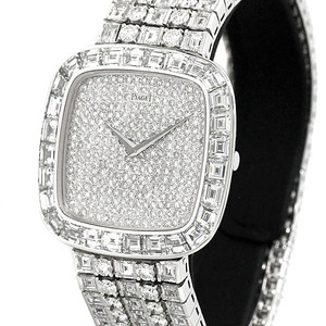 большое снижение цены Piaget PIAGET мужские наручные часы K18WG оригинальный полный diamond механический завод 137g белое золото 750 высококлассный высокий бренд джентльмен подарок