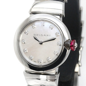 ブルガリ BVLGARI ブルガリ ルチェア LU28S シェル文字盤 12Pダイヤ レディース腕時計 クォーツ ステンレススチール 女性 彼女 プレゼント