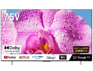 TCL 75V型 4K 液晶テレビ ネット動画対応 75P636 スマートテレビ 4Kチューナー内蔵 2023年モデル