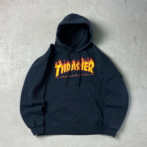 THRASHER FLAME LOGO スラッシャー フレイム スウェットパーカー メンズM レディースL