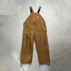 90年代 Carhartt カーハート ダック地 オーバーオール ダブルニー メンズW48