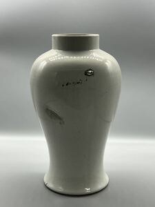 古朝鮮古李朝★白磁陶器花瓶 修復あり