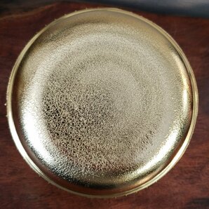 福茶釜 美術工芸品 834g 黄金 ゴールド 縁起物 福を呼ぶ 和室 茶室 飾り物 置物 インテリア 鋳物? 銅製? 金属工芸 日本 中国【100t3303】の画像7