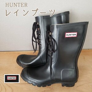 HUNTER レインブーツ UK6　24.0　24.5　長靴　ハンター　キャンプ　アウトドア　レディース　ウィメンズ　英国　王室　EU36【100k38】