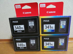 徳用　Canon BC-340XL②/341XL② [FINEカートリッジ ブラック/カラー 大容量]　純正品　計 4本セット　PIXUS TS5130S/5130/MG4230/MG4130