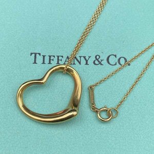 G0126K33 美品 ティファニー TIFFANY＆CO. エルサ・ペレッティ オープンハート イエローゴールド ネックレス ペンダント 750 K18 5.4g