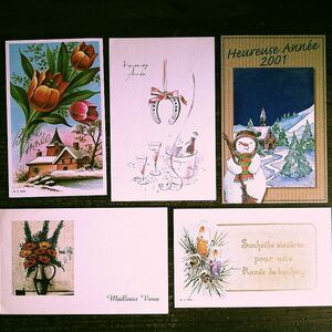 Art hand Auction Tarjetas de felicitación vintage (11) L71 ◆ Juego de 5 Año Nuevo Navidad Francia Alemania Reino Unido Bélgica Italia, antiguo, recopilación, bienes varios, tarjeta postal