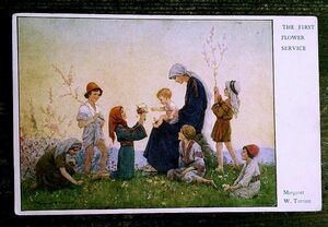 M.W.Tarrant (G)◆U25 マーガレット タラント 子供 イラスト 少女 少年 アンティークポストカード イギリス ビンテージ 外国絵葉書