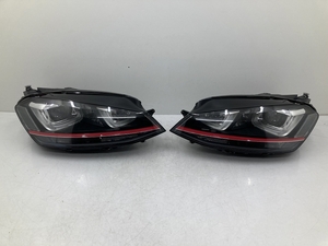 美品 割れ無 VW 5G AU 前期 ゴルフ7 GTI 純正 HID ヘッドライト 左右セット 5G2941753A/5G2941754A (A1534)