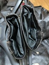 美品初期モデルSCHOTT ショット HORSEHIDE ONESTAR ダブルライダースジャケット 613SJH 7544 馬革 USA製 /ブラック/36_画像7