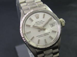 ROLEX DATEJUST/ロレックス デイトジャスト K18WG Ref.6527 Cal.1161 バーク仕上げK18WGブレス 動作確認済 1968年製造