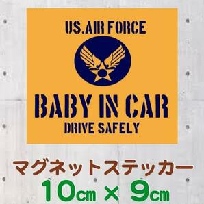 BABY IN CAR/ベビーインカーマグネットステッカー★世田谷ベース(旧米空軍タイプ)黄