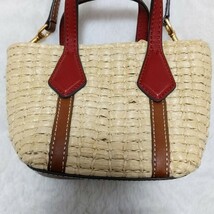 極美品 TORY BURCH カゴバッグ ペリー 2way ショルダーバッグ トリーバーチ ストローバッグ ミニ ナノ 軽量 クロスボディ ハンドバッグ_画像6