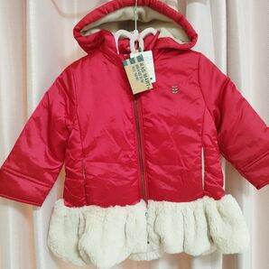 RAG MART ラグマート フリルファー中綿コート 新品 タグ付き 80