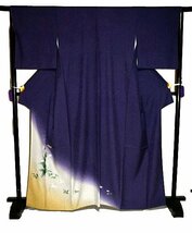 【最高級】美品 暈し染め 金銀彩 シシュウ ウサギ 草花柄 訪問着 身丈165ｃｍ 裄丈66ｃｍ T3199_画像1