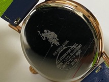U.S. POLO ASSN. ユーエスポロアッスン 革ベルト 腕時計 文字盤 貝素材 展示未使用品_画像8
