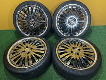 No.431　Lowenhart　レーベンハート　17インチ　メッキホイール　17×6.5J　4穴　タイヤ付　195/40R17　4本　160サイズ×4_画像1