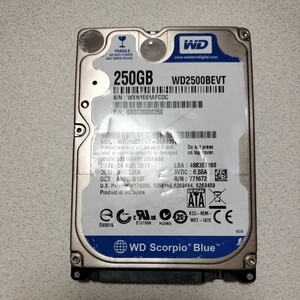 完全ジャンク品　2.5インチ　HDD　250GB 　WD 　WD2500BEVT WD Scorpio