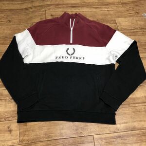 フレッドペリー FRED PERRY ハーフジップ スウェット トレーナー Mサイズ