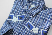 KARL HELMUT ◆ スコティッシュテリア ワッペン チェック柄 長袖 シャツ Lサイズ ブルー カールヘルム ◆71/G014_画像1