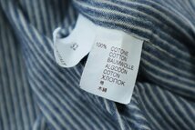 BRUNELLO CUCINELLI ◆ ストライプ 長袖シャツ (ネイビー サイズ52) ジャージー素材 ホリゾンタルカラー 伊製 ブルネロクチネリ ◆274/MK18_画像8