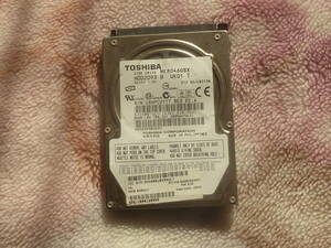 【中古、使用時間1833H】 2.5吋80GB HDD　S-ATA 9.5mm★TOSHIBA　MK8046GSX　No240129