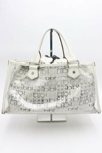 【行董】AC479BOT28 BURBERRY バーバリー BLUE LABEL ブルーレーベル 牛革 クリア ビニールバッグ ブランドバッグ