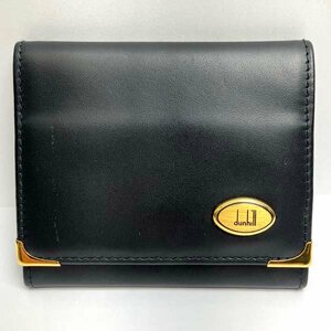 t)ダンヒル dunhill コインケース 小銭入れ ブラック×ゴールド金具 メンズ ブランド品 中古 ※箱/Gカード/保存袋有り