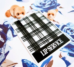 即決 LIP SERVICE リップサービス 非売品 ノベルティ 手鏡 モノクロ 携帯 スタンドミラー 鏡 チェック 白 黒 検: コンパクト